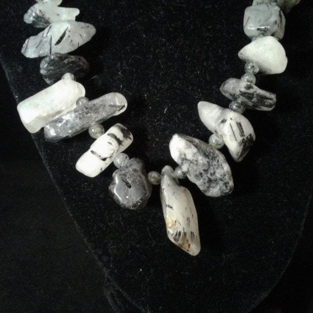 Handmade Tourmalinated Quartz Necklace Z225